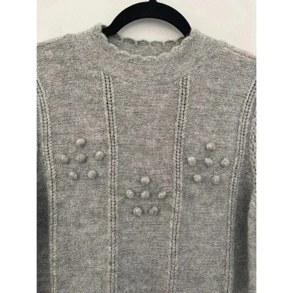 LC Lauren Conrad Puff Sleeves Sweater Women’s‎ Silver Size Small - Picture 6 of 12